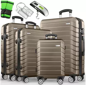 tillvex 4-Rollen-Trolley Set 48/56,5/67/77 cm ros&eacute;gold