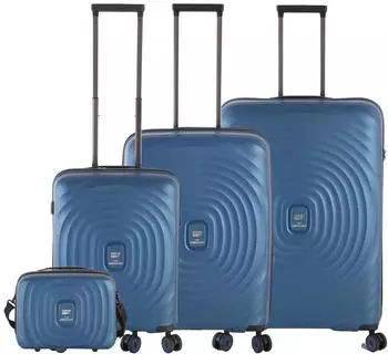 von Crønshagen Mogens 4-Rollen-Trolley Set 55/67/77 cm & Beauty Case petrol