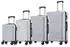 YONSLY 4-Rollen-Trolley Set 46/55/66/76 cm silver