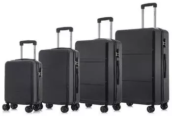 YONSLY 4-Rollen-Trolley Set 46/55/66/76 cm black