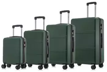 YONSLY 4-Rollen-Trolley Set 46/55/66/76 cm dark green