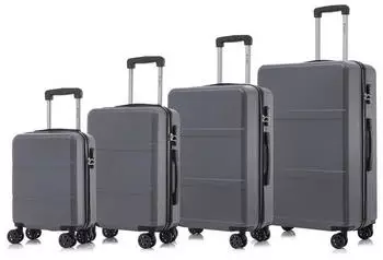 YONSLY 4-Rollen-Trolley Set 46/55/66/76 cm grey