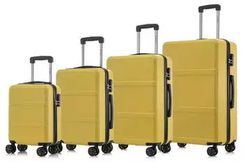 YONSLY 4-Rollen-Trolley Set 46/55/66/76 cm yellow