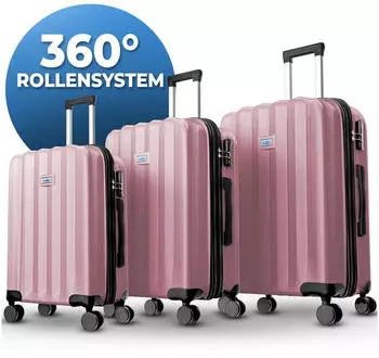 MTB 1052 4-Rollen-Trolley Set 55/65/75 cm rose gold