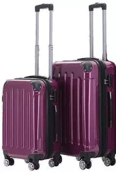 BEIBYE 4-Rollen-Trolley Set 55/65 cm purple