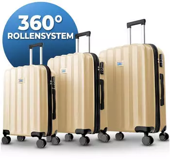 MTB 1052 4-Rollen-Trolley Set 55/65/75 cm champagne