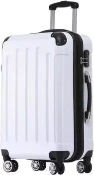 BEIBYE 4-Rollen-Trolley 76 x 50 x 30/35 cm white