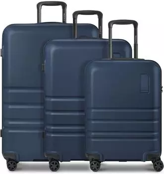 REDOLZ Pro ABS Kofferset 3-teilig, 4 Rollen, blau (RD12472-02)