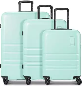 REDOLZ Pro ABS 3-teiliges Kofferset 4 Rollen mit Dehnfalte, gr&uuml;n (RD12472-04)