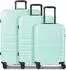 REDOLZ Pro ABS 3-teiliges Kofferset 4 Rollen mit Dehnfalte, grün (RD12472-04)
