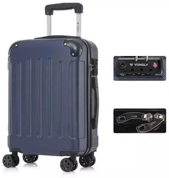 YONSLY YS2P 4-Rollen-Trolley 55 cm dark blue