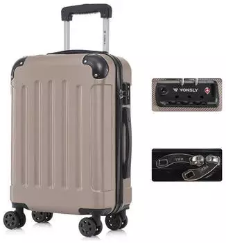 YONSLY YS2P 4-Rollen-Trolley 55 cm champagne