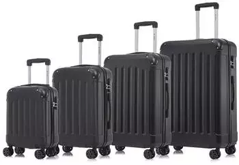 YONSLY YS2P 4-Rollen-Trolley 76 cm Set 46/55/66/76 cm black