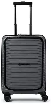 Stratic Bright Plus 4-Rollen-Trolley mit Fronttasche 55 cm grey