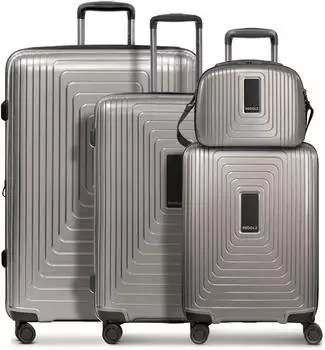 REDOLZ Essentials 14 4-Rollen-Trolley Set + Beautycase 4-teilig (RD12439) coffee grey metallic