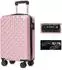 YONSLY Hartschalen-Trolley ABS 4 Rollen TSA-Schloss roségold 55cm
