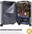 YONSLY Hartschalen-Trolley 4 Rollen TSA-Schloss, grau