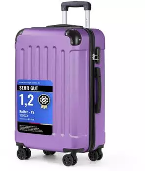 YONSLY Hartschalen-Trolley lila, 4 Rollen 360°, Zahlenschloss