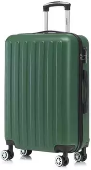 YONSLY Hartschalen-Trolley dunkelgrün, 4 Rollen 360°, Zahlenschloss, Gummigriff (66cm)