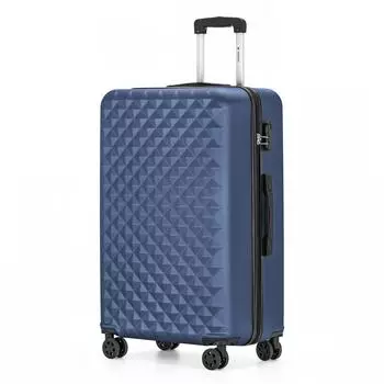 YONSLY Hartschalen-Rollkoffer XL, dunkelblau, 4 Rollen 360°, Zahlenschloss