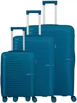 Travelite Pacific 4-Rollen-Trolley Set 3-teilig, petrol