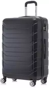 YONSLY Hartschalen-Trolley XL, ABS, schwarz, 4 Rollen 360&deg;, Zahlenschloss