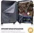 YONSLY Hartschalen-Trolley ABS/Aluminium, 4 Rollen, TSA-Schloss, roségold (M)