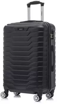 YONSLY Hartschalen-Rollkoffer ABS, 4 Rollen 360&deg;, Zahlenschloss, schwarz