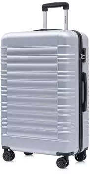 YONSLY Hartschalen-Trolley XL, silber, 4 Rollen 360&deg;, Zahlenschloss