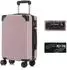 YONSLY Hartschalen-Trolley 4 Rollen TSA-Schloss YKK-Reißverschluss, roségold