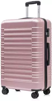 YONSLY Hartschalen-Trolley XL roségold, 4 Rollen 360°, Zahlenschloss