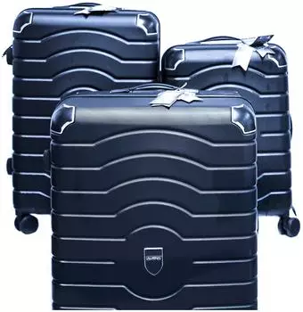 Almina Frankfurt Kofferset 3-teilig, Hartschale, blau (AL-Frankfurt-Blau)
