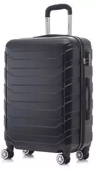 YONSLY Hartschalen-Rollkoffer L, schwarz, 4 Rollen 360°, Zahlenschloss