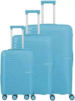 Travelite Pacific 4-Rollen Trolley-Set 3-teilig blau