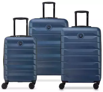 DELSEY PARIS Air Armour Kofferset 3-teilig, 4 Rollen, erweiterbar, blau (00386698431T9)