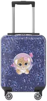 Beckmann Norway Kindertrolley Hartschale Cheetah Blue, 4 Rollen, 46,5cm