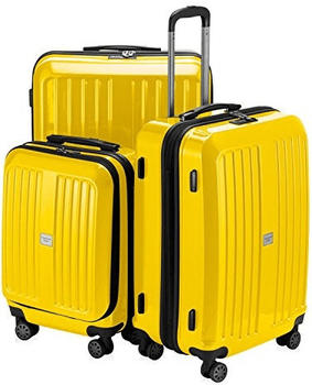 Hauptstadtkoffer X-Berg 4-Rollen-Trolley Set 55/65/75 cm glossy yellow