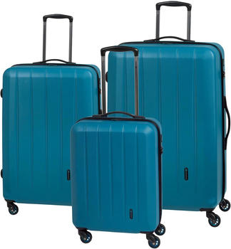 CHECK.IN Cork 4-Rollen-Trolley-Set 75/65/55 cm turquoise
