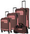 Travelite Viia 4-Rollen-Trolley-Set 55/67/77 + Reisetasche 40 cm frühlingsrose