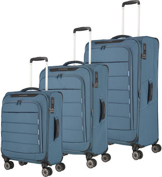 Travelite Skaii 4-Rollen-Trolley-Set 55/67/78 cm panoramablau