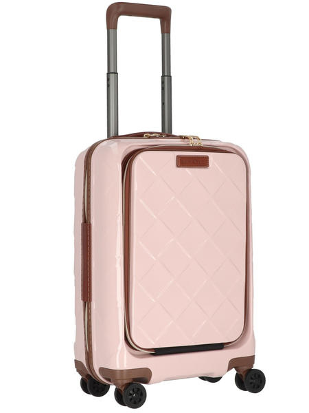 Stratic Leather & More 4-Rollen-Trolley 55 cm mit Fronttasche rose