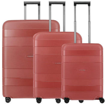 Travelite Korfu 4-Rollen-Trolley Set 55/65/75 cm red
