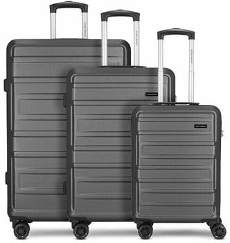 Worldpack New York 2.0 4-Rollen-Trolley Set 3-tlg. black-metallic (WP12348-2-01)