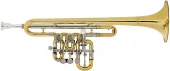 Lechgold ETR-25/3L Es-/D-Trompete, Messing lackiert, 3 Drehventile (00114836)