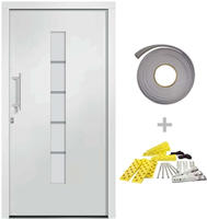 vidaXL Haust&uuml;r Aluminium und PVC Wei&szlig; 100x210 cm