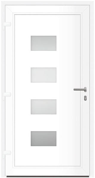 vidaXL Haustür Weiß 110x210 cm Aluminium + PVC rechts