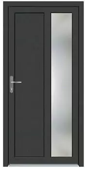 Panto K511 (98 x 198 cm, DIN door stop: Links, Anthrazit/Weiß)