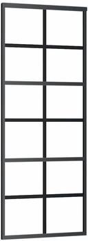 vidaXL Schiebetür ESG-Glas und Aluminium Schwarz (151017)