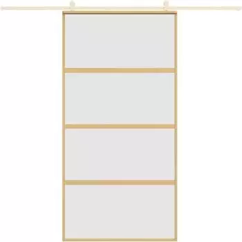 vidaXL Schiebetür Golden Matt ESG-Glas und Aluminium (155183)