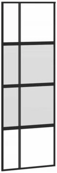 vidaXL Schiebetür Schwarz Hartglas und Aluminium (155228)
